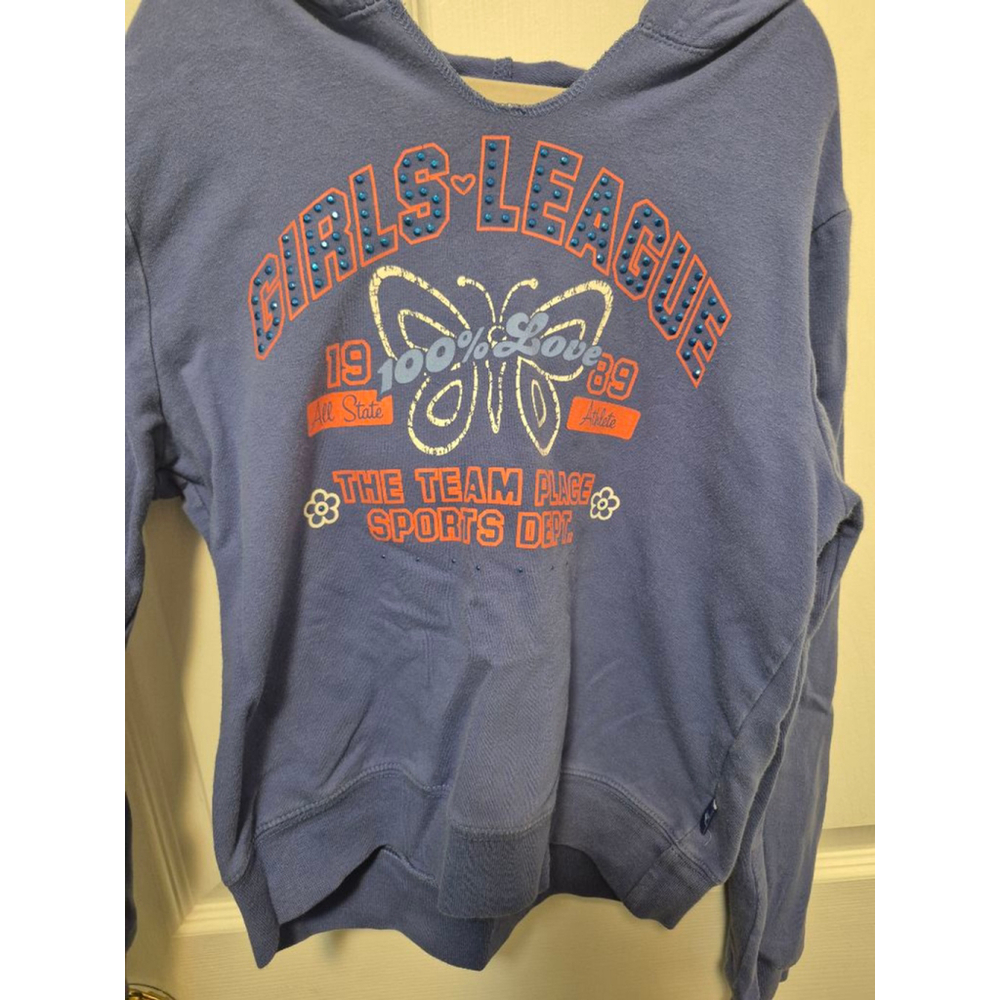 Girls The Children's Place Blue Orange Girls League Hoodie L